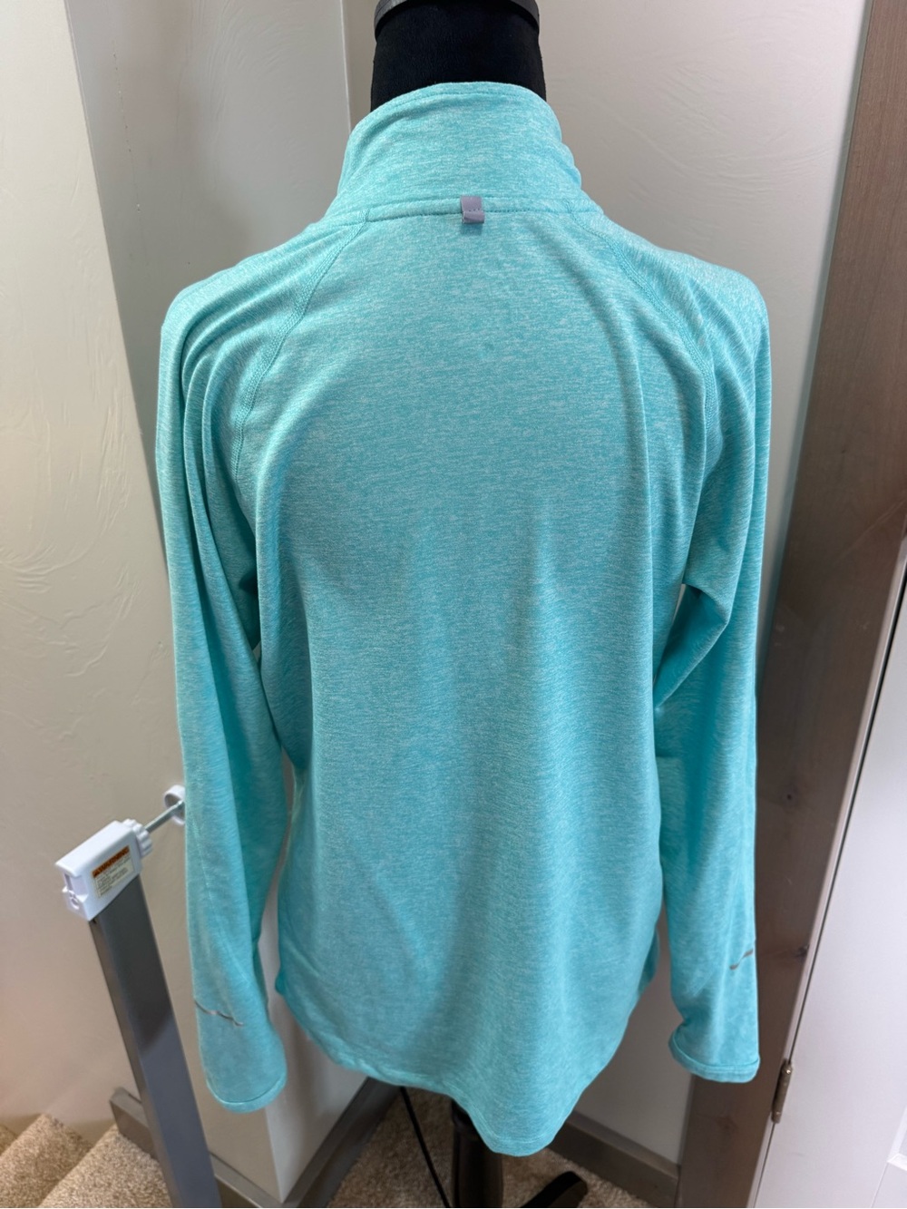 Nike Running Dri-Fit Women's Teal Blue Space Dye 1/4 Zip Stretch Sweatshirt L - Picture 4 of 6